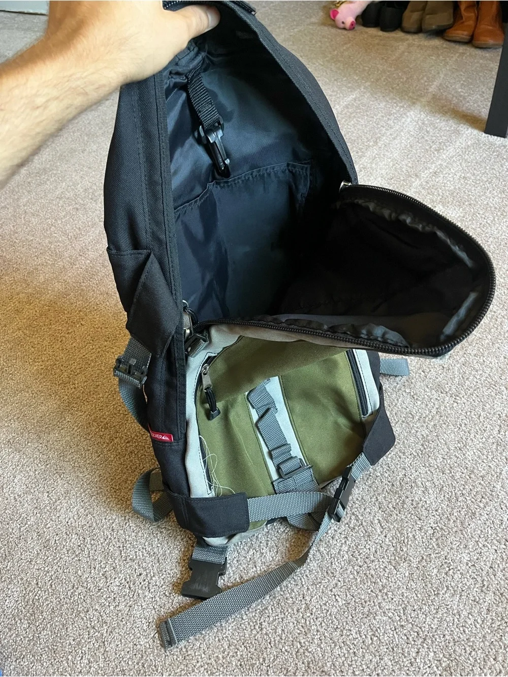 VTG 00’s / Y2K Quiksilver Forest Green Backpack